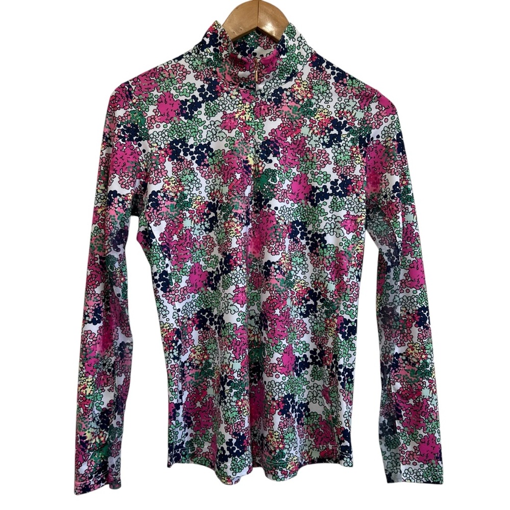 EP NY Long Sleeve Qtr Zip Golf Jacket Shirt Retro Cluster Floral UV50+ Small